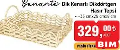 BENANTE DİK KENARLI DİKDÖRTGEN HASIR TEPSİ 35X28X8 CM